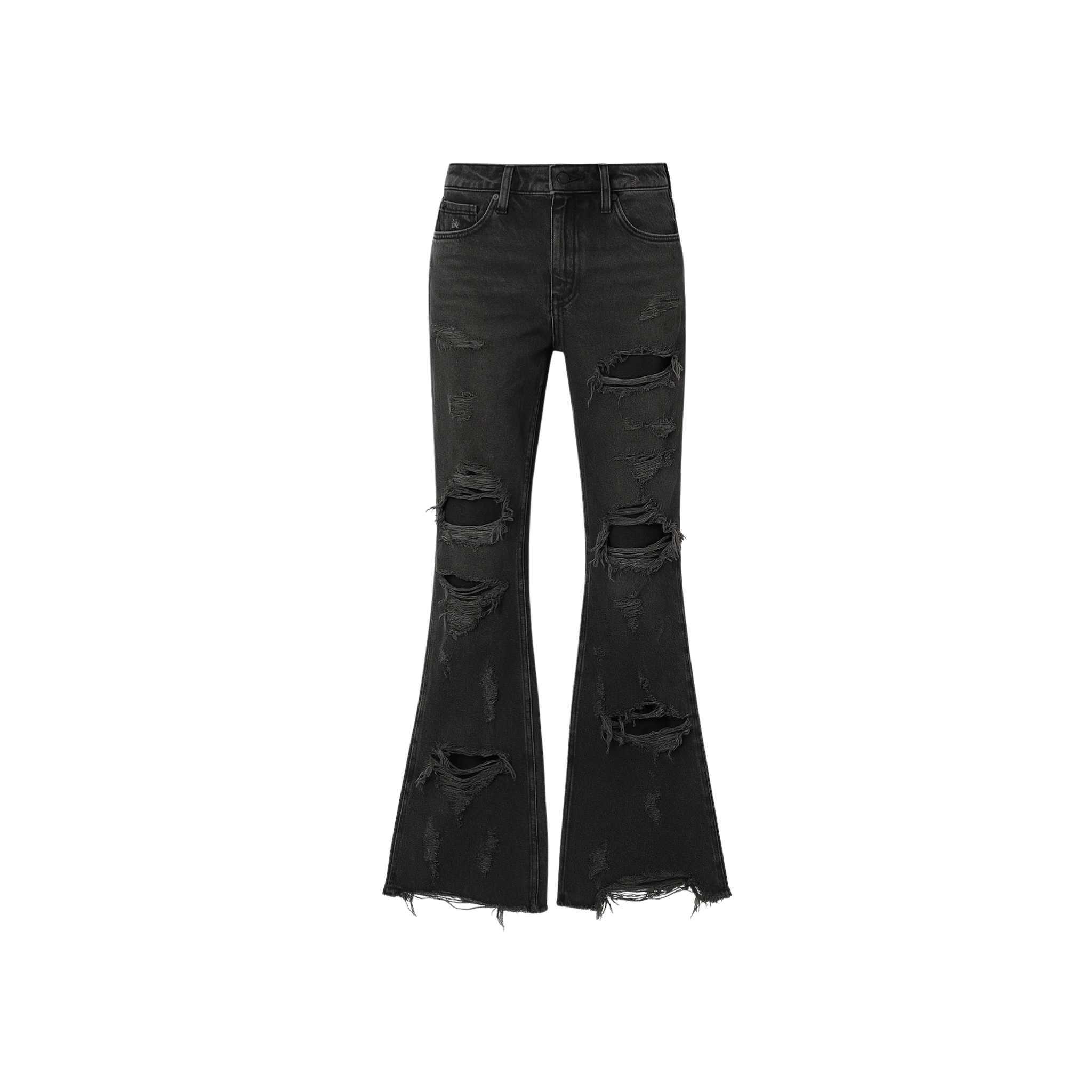 “ BLK “ Distressed Flare Jeans