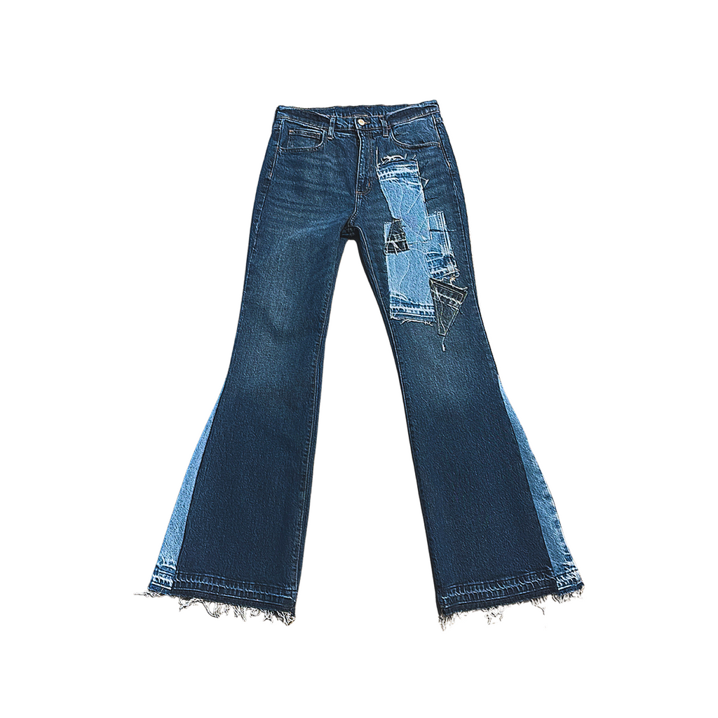 JT Light Patchwork Flare Jeans